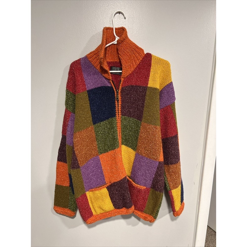 Native American Handicrafts Women Wool Blend Full Zip Sweater Jacket